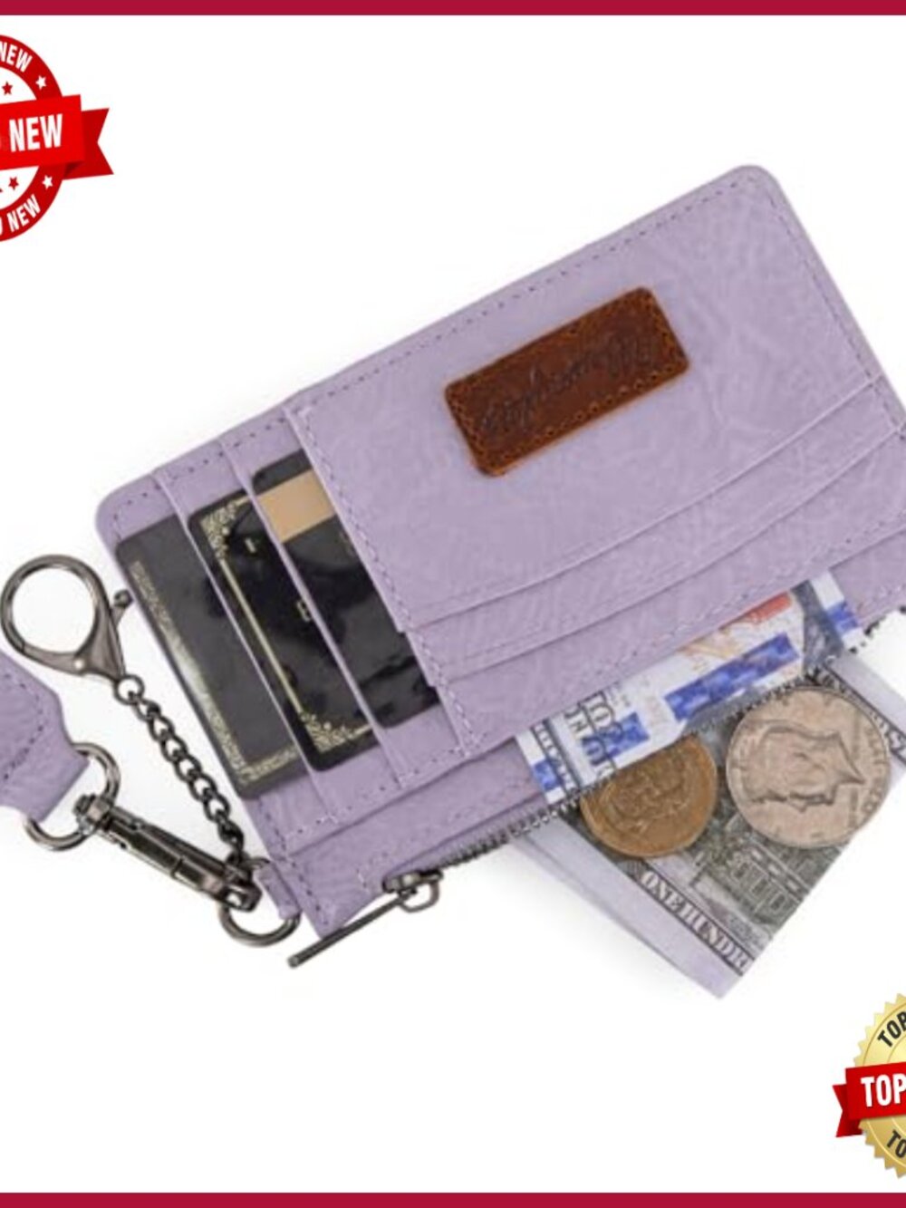 Leather Tote Bag with RFID Wallet Set, 10.6x8.6x4.7 Inches - Picture 5 of 7